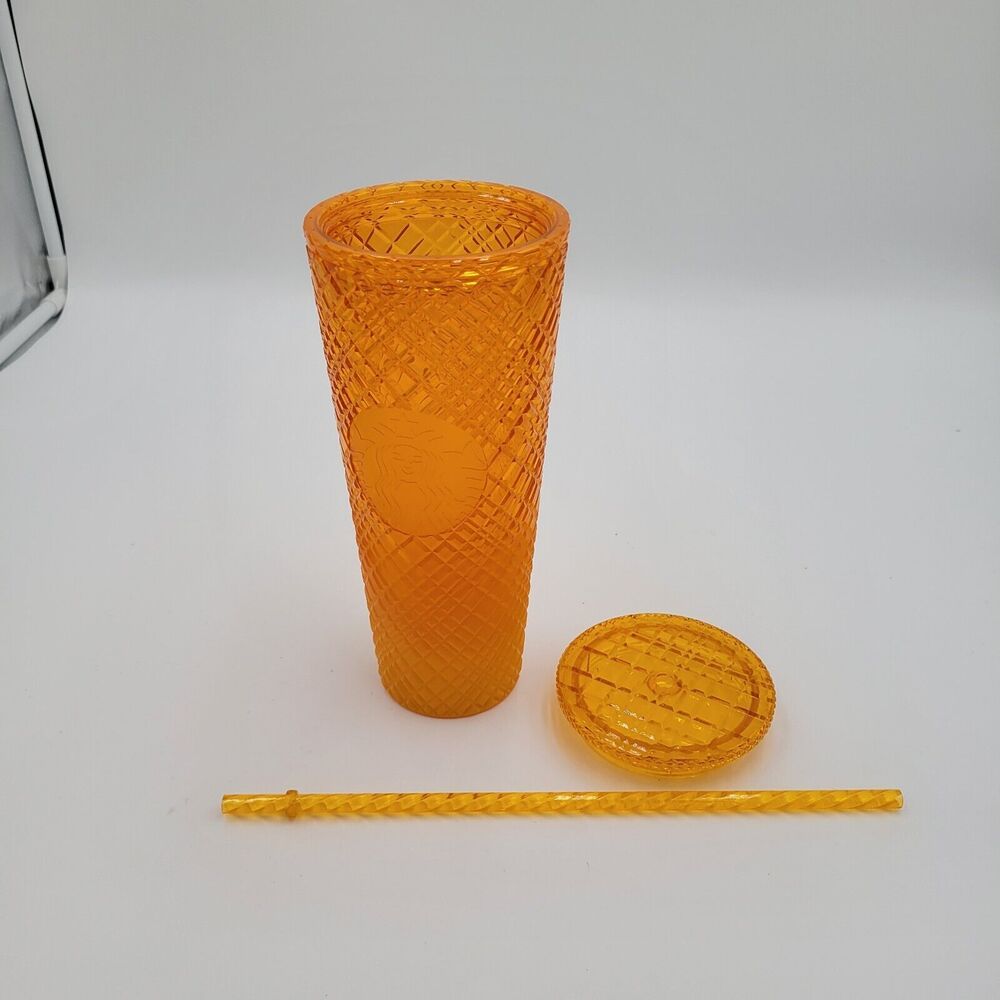 Starbucks 2022 Summer Orange MANGO OMBRE Jeweled Venti Cold Cup Tumbler 24oz - Picture 5 of 6